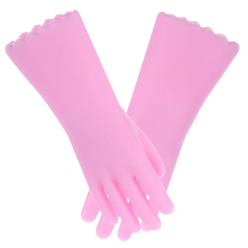 PHENOFICE Miniatur Puppenhaus Reinigungs Handschuhe Kleine Pinke Handschuhe Für Puppenhaus Zubehör Perfekte Miniatur Küche Requisiten Ideal Für Kreative Spielwelten von PHENOFICE