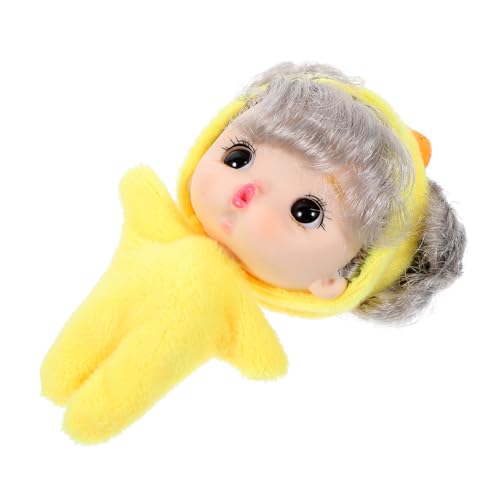 PHENOFICE Minipuppe Puppen Dekoration Mädchen Puppe Spielzeug Mädchen kleine Figuren Mini-Mädchenpuppe Mini-Spielzeug für Mädchen Mädchenpuppen Kindermädchenspielzeug Plastik Yellow von PHENOFICE