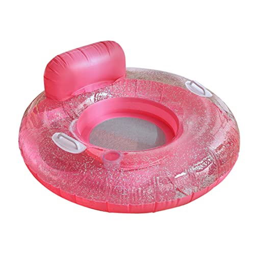 PHENOFICE Pailletten-Wasser-Lounge-Stuhl Aufblasbare Liege Liegestühle Für Draußen Tragbare Strandliege Schwimmender Liegestuhl Schwimmbad Beach-air-Sofa Strand-floaties-Stuhl Rosa PVC von PHENOFICE