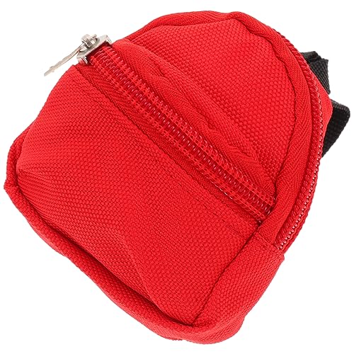 PHENOFICE Puppenrucksack Mini Puppenschrank Schultasche für Puppe Spielzeug für Kinder kinderspielzeug reiserucksack Requisiten für die Puppenfotografie kleine Schultasche Polyester rot von PHENOFICE