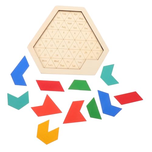 PHENOFICE Puzzle für familienspiele Kinderpuzzle kinderspielzeug Montessori Lernspielzeug Gehirnrätsel für Erwachsene hölzernes Hexagon-Puzzle sensorisches Holz von PHENOFICE