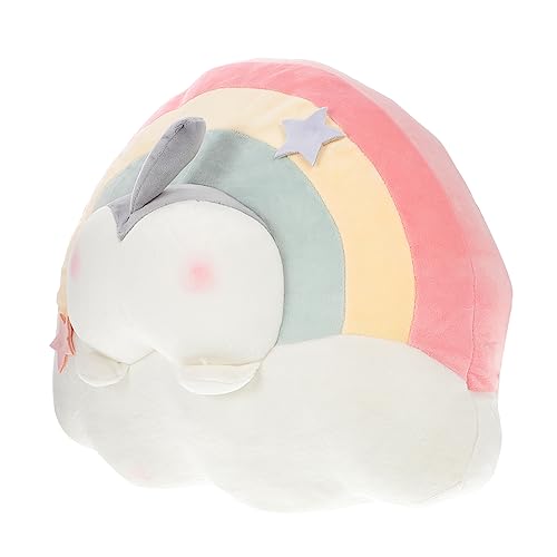 PHENOFICE Regenbogen-Wurf-Kissen-Kissen Sofa-Plüschkissen Themberchaud-Plüsch tierkissen pummeluff Kuscheltier Spielzeug Regenbogen-Plüschkissen gefülltes Plüschkissen PP Baumwolle Grey von PHENOFICE