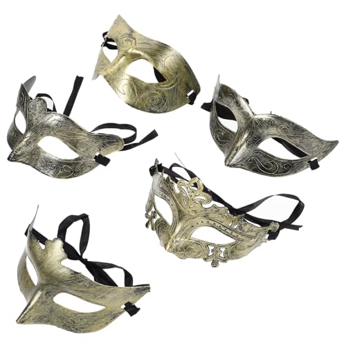 PHENOFICE Retro Halbmaske Für Karneval Und Halloween Kreative Kostü Masken Für Partys Fotografie Requisiten Goldene Vintage Designs Retro Schmetterling Retro Spitze von PHENOFICE