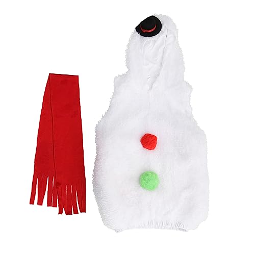 PHENOFICE Satz Weihnachtskostüm Schneemann-Cosplay-kostüm Schneemannkostüm Für Kinder Weihnachtsbody Anzug Für Kleinkinder Schneemann Verkleidet Kostüm Kinderanzug Kaschmirimitat Weiß von PHENOFICE