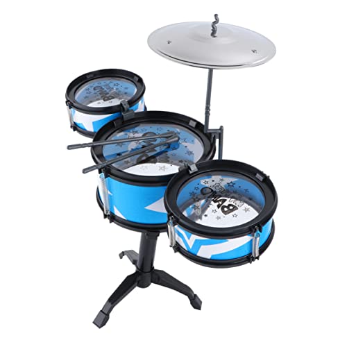 PHENOFICE Schlagzeug-Spielzeug Drum Set Kinder Drumset Spielzeug Schlagzeug Kunststoff Kinder Schlagzeug Set Spielzeuge Musikinstrumente Spielzeug-Schlagzeug Kinderspielzeug Blue von PHENOFICE