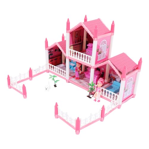 PHENOFICE Schloss Konstruktion Model Lustiges Miniaturpuppenhaus Miniatur Schloss DIY Prinzessin Lichter Schloss Spielzeug von PHENOFICE