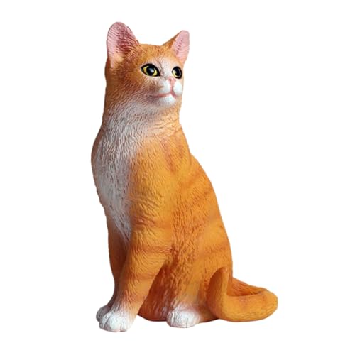 PHENOFICE Simulation Haustier Katze Kinderautos Spielzeug Kinderspielzeug Katzenschmuck Mikrospielzeug büro Dekoration Office Decoration Haustier Katze Kätzchen-Statue Plastik Yellow von PHENOFICE