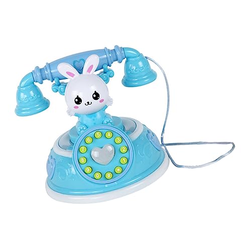 PHENOFICE Simuliertes Telefon Spielzeug mit Wählscheibe Spielzeug Spielzeug interaktives Spielzeug Kinder Handy Toys Spielzeug in Telefonform Simulation Telefon Spielzeug Plastik Blue von PHENOFICE