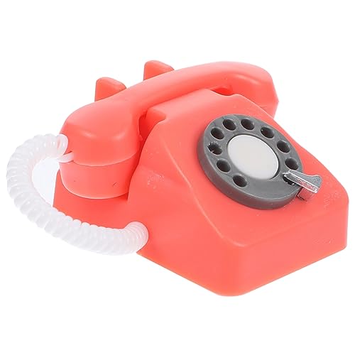 PHENOFICE Spielzeug für Kinder kinderspielzeug Spielzeug Telefon 1 Puppenhaus-Telefon im Maßstab 12 Miniatur-Vintage-Telefon Heimdekoration Mini-Telefon Mini-Retro-Telefon Hausmöbel Rosa von PHENOFICE