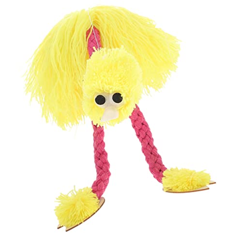 PHENOFICE Straußen Marionette Handpuppen Für Babys Kinder Marionette Puppe Spielzeug Lustiges Marionettenspielzeug Marionettenpuppen Für Kinder Tierpuppe Vogelpuppe Yellow Kiefernholz von PHENOFICE