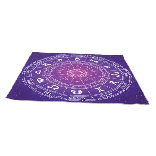 PHENOFICE Tarot-tischdecke Tarot Tisch Abdeckung Wahrsagerei-spezialtischdecke Altar-tarot-kartentuch Wandteppich Mit 12 Sternbildern Pentagramm Wicca-zubehör Und Werkzeuge Polyester von PHENOFICE