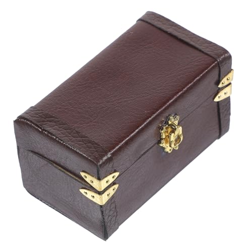 PHENOFICE Vintage-Lederkoffer Tasche aufbwahrungs-Box aubewahrungsbox travel Box travel case ablageboxen reiseetui Kofferset Mini- -Miniaturkoffer Mini- - hölzern Brown von PHENOFICE