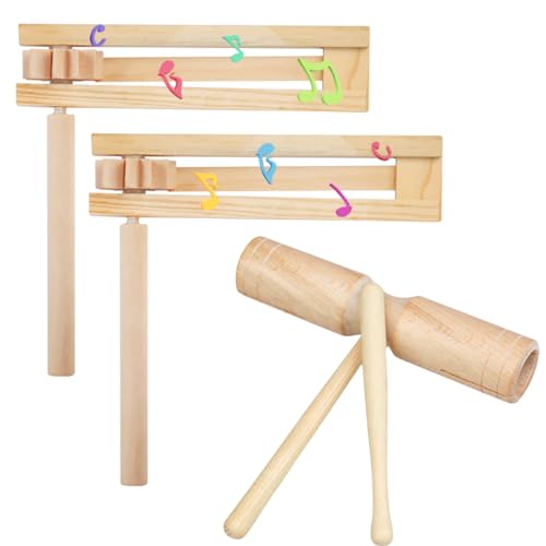 3er-Pack Geräuschemacher, Holzratsche, Doppel Klopfer aus Holz, Geräuschemacher für Sportveranstaltungen, krachmacher,Ratsche, für Sportveranstaltungen, Spielpartys, Kinderspiele von PHIEZC