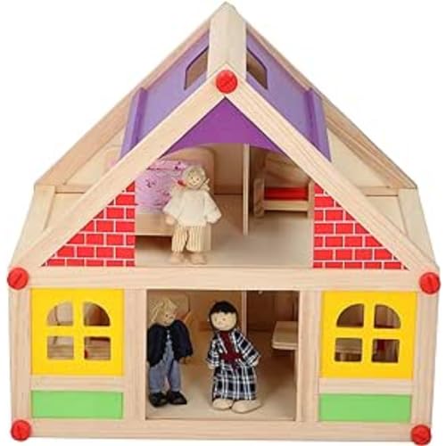 Marionette Wooden Toys - Holzpuppenhaus inkl. Möbel und Puppen - 11-teilig von PHILIPS