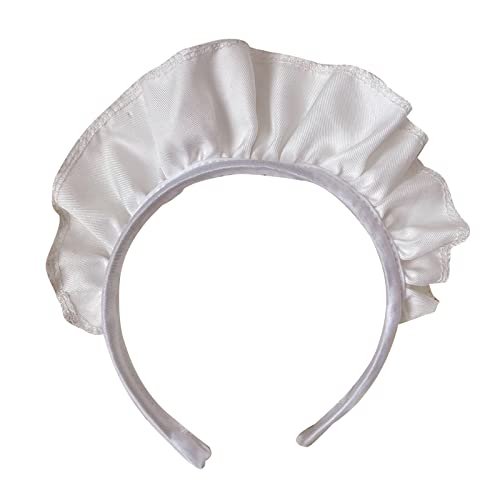 PHILSP Maid Kopfschmuck für Damen, breite Rüschen, Kopfschmuck, schöne weiße Dienstmädchen, Anime-Cosplay, Kopfschmuck, Gothic-Stil, Haarreifen, Requisiten, weiß von Guoml