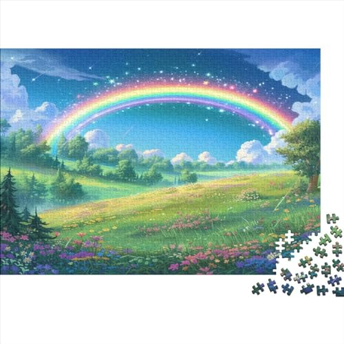 Regenbogen 1000 Teile,Impossible Puzzle,GesKükenlichkeitsspiel Für Die Ganze Familie, Erwachsenen Puzzlespiel Puzzel 1000pcs (75x50cm) von PHOVENMIL