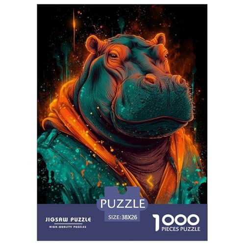 Hippo Puzzle 1000 Teile Für Erwachsene Tier Impossible Puzzle Geschicklichkeitsspiel Weihnachtspuzzle 38x26cm/1000pcs Hippo Puzzle 1000 Teile Für Erwachsene Tier Impossible Puzzle Geschicklichkeitsspiel Weihnachtspuzzle 38x26cm/1000pcs von PHQAZWSXE