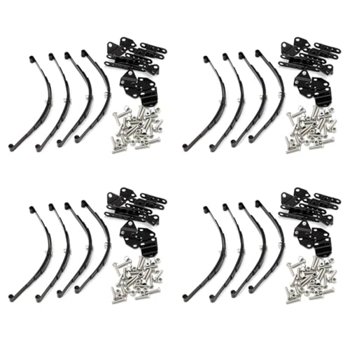 PHTOIT 16 Stücke 1/10 Blatt Federn Set HighLift Chassis für 1/10 D90 RC Crawler Auto Teile Schwarz von PHTOIT