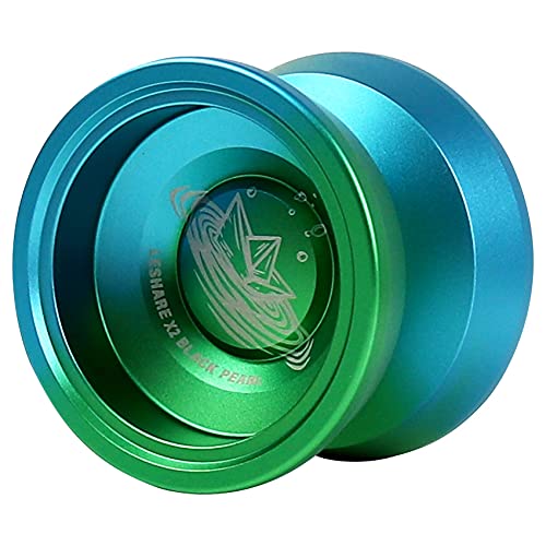 PHTOIT X2 Schwarze Perle Wettbewerbsfähig Yo-Yo, Yoyo für Anfänger Alloy Yoyo, Einfach Zurückzugeben und Tricks zu Üben, Blau Grün von PHTOIT