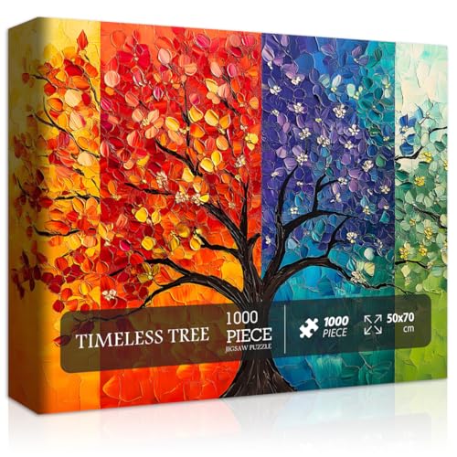 Baum des Lebens Puzzles für Erwachsene 1000 Teile, Regenbogen Kunst Baum Pflanze Puzzle, Impossible Hard Difficult Challenge Puzzle für Erwachsene von PICKFORU