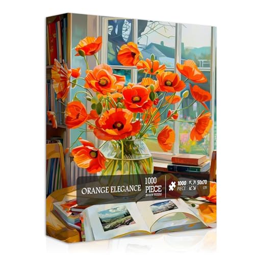 Blumenpuzzles für Erwachsene, 1000 Teile, Blumen-Pflanzenpuzzle für Erwachsene, Naturgarten-Puzzle, 1000-teiliges Buch, herausforderndes Puzzle für Erwachsene von PICKFORU