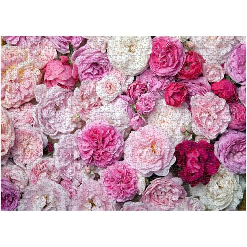 Blumenpuzzles für Erwachsene 1000 Teile, PICKFORU Frühlingsblume Valentines Puzzle, Rosenkunst, einzigartige Blumenpflanzen-Puzzles als Wandkunst von PICKFORU