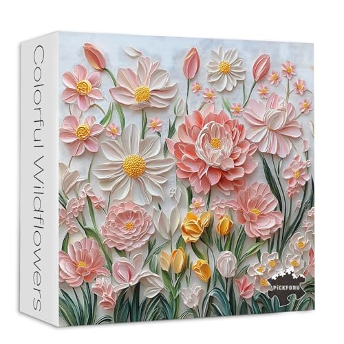 Frühlingsblumen-Puzzles für Erwachsene 1000 Teile, PICKFORU Wildblumen-Gartenblumen-Puzzle-Ölgemälde, unmögliche harte Pflanzen-Thema als Heimdekoration Frühlingsblumen-Puzzles für Erwachsene 1000 Teile, PICKFORU Wildblumen-Gartenblumen-Puzzle-Ölgemälde, unmögliche harte Pflanzen-Thema als Heimdekoration von PICKFORU