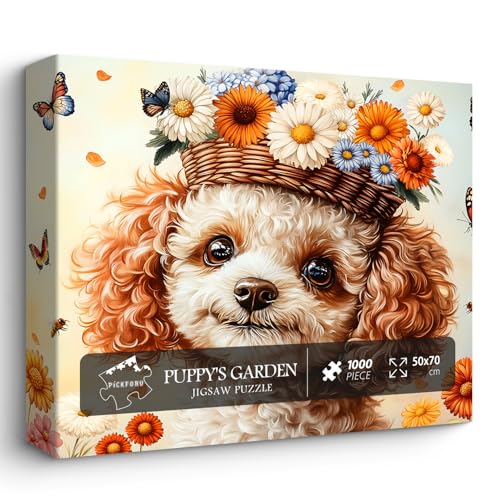 Hundepuzzles für Erwachsene 1000 Teile, PICKFORU Vintage Wildblumen Puzzles Schmetterling Biene, Frühling Blumengarten Puzzle für Pflanzenliebhaber, unmöglich herausforderndes süßes Tierthema als Hundepuzzles für Erwachsene 1000 Teile, PICKFORU Vintage Wildblumen Puzzles Schmetterling Biene, Frühling Blumengarten Puzzle für Pflanzenliebhaber, unmöglich herausforderndes süßes Tierthema als von PICKFORU