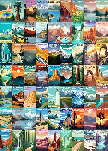 Nationalparks Puzzle für Erwachsene 1000 Teile, Reise-Poster Landschaftspuzzle inklusive Zion Yellowstone Yosemite, Natur Jigsaw Puzzles Landschaft Berglandschaft von PICKFORU