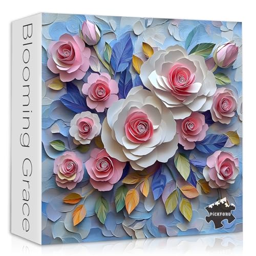 Rosenblüten-Puzzles für Erwachsene, 1000 Teile, Mosaik-Pflanze, Blumenpuzzle, Kunst, Frühlingsblumen-Gartenpuzzle, einzigartig, buntes Blumen-Puzzle, herausfordernd Rosenblüten-Puzzles für Erwachsene, 1000 Teile, Mosaik-Pflanze, Blumenpuzzle, Kunst, Frühlingsblumen-Gartenpuzzle, einzigartig, buntes Blumen-Puzzle, herausfordernd von PICKFORU