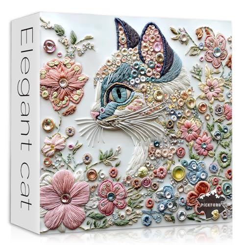 Unmögliche Katzenpuzzles für Erwachsene, 1000 Teile, PICKFORU Kätzchen-Blumenpuzzle, einzigartige Kunst, Schönheitstier, Kätzchen, Katze, Puzzle, Blumen, bunt, hart, herausforderndes Puzzle Unmögliche Katzenpuzzles für Erwachsene, 1000 Teile, PICKFORU Kätzchen-Blumenpuzzle, einzigartige Kunst, Schönheitstier, Kätzchen, Katze, Puzzle, Blumen, bunt, hart, herausforderndes Puzzle von PICKFORU