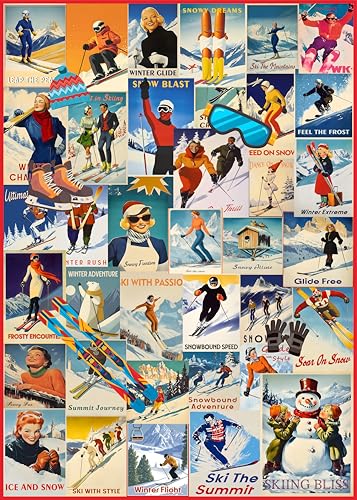 Vintage-Ski-Puzzle für Erwachsene von PICKFORU