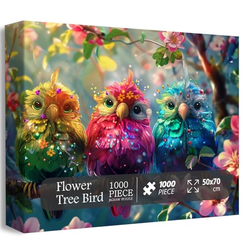 Vogelpuzzle für Erwachsene 1000 Teile, PICKFORU Blumengarten Puzzles, Vögel Thema Puzzles für Vogelliebhaber von PICKFORU