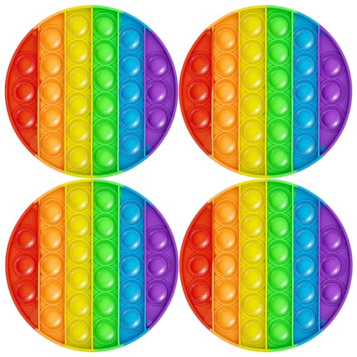 4 Stück Push POP BubbleToy Set - Bubble Popet Antistress Spielzeug,Sensorisches Fidget-Spielzeug lindert Autismusangst,Antistress Spielzeug Regenbogen für Kinder und Erwachsene (fidget-rainbow-circle) von PICKONA