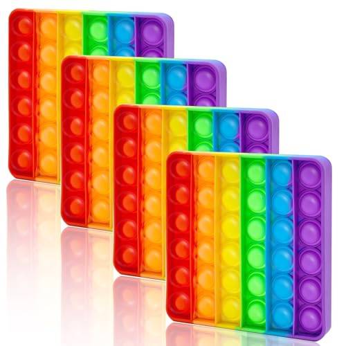 4 Stück Push POP BubbleToy Set - Bubble Popet Antistress Spielzeug,Sensorisches Fidget-Spielzeug lindert Autismusangst,Antistress Spielzeug Regenbogen für Kinder und Erwachsene (fidget-rainbow-square) 4 Stück Push POP BubbleToy Set - Bubble Popet Antistress Spielzeug,Sensorisches Fidget-Spielzeug lindert Autismusangst,Antistress Spielzeug Regenbogen für Kinder und Erwachsene (fidget-rainbow-square) von PICKONA