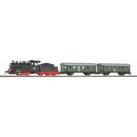 PIKO 57112 H0 Start-Set mit Bettung Personenzug Dampflok mit Tender, DB von PIKO