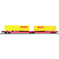 PIKO 72237 H0 Taschenwagen T3000e mit 2 DHL Trailern "DHL", DB AG, Ep. VI von PIKO