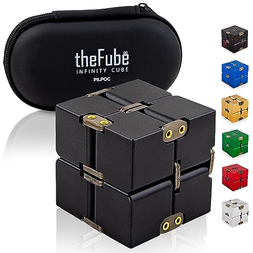 PILPOC theFube Fidget Toy - Premium Qualität Fidget Toys, Cube Fidget mit exklusiver Schutzhülle, Anti Stress Spielzeug, ADHS Spielzeug, Antistress Spielzeug, Fidget Würfel [Schwarz] von PILPOC