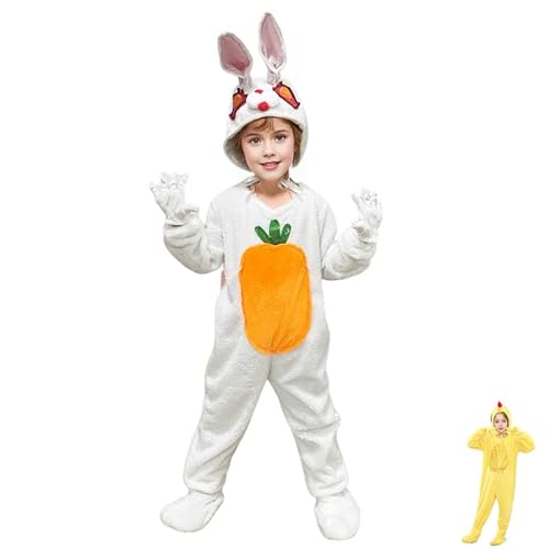 PILUZEAT Ostern Kostüm Kinder Junge Mädchen,Ostern Kostüm Hase Huhn Kinder,Oster Overalls für Kinder,Oster Costume Kostüm für Kinder Cosplay Maskerade Karneval Weihnachten Party Thema Halloween von PILUZEAT