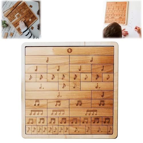 Musiknoten und Pausen-Taktstäbe, 10 Zoll interaktives Holzpuzzle mit Musiknoten for Klavier, lustiges Musikpuzzle aus Holz, for musikpädagogisches Werkzeug, unterhaltsames Lernen und Heimdekoration/56 von PINFANSHIJIE