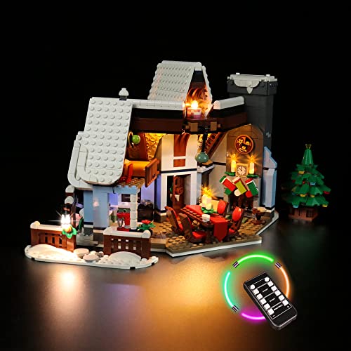 PIPART LED Licht-Set für 10293 Winter Village Santa’s Visit, Nur Licht-Set, ohne Modell enthalten - Einfache Installation.(Fernsteuerung) von PIPART