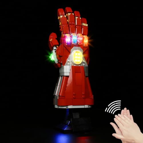 PIPART LED Licht-Set für 76223 Iron Mans Nano Handschuh, Nur Licht-Set, ohne Modell enthalten - Einfache Installation.(Stimmsteuerung) von PIPART