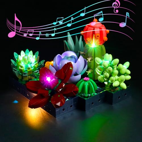 PIPART LED Licht-Set für Lego 10309 Sukkulenten Künstliche Blumen, Nur Licht-Set, ohne Legomodell enthalten - Einfache Installation.(Musik) von PIPART