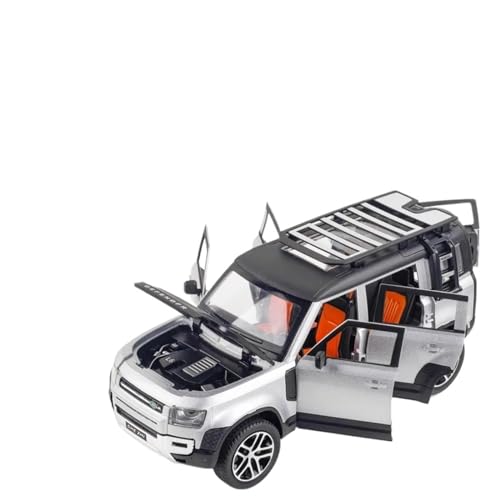 Druckgussfahrzeuge Motorfahrzeuge 1/24 Für Land Rovers SUV Legierung Modellauto Diecast Metal Scale Fahrzeugsimulation Fertiges Modellauto (Size : Silver) von PIPJLCGE