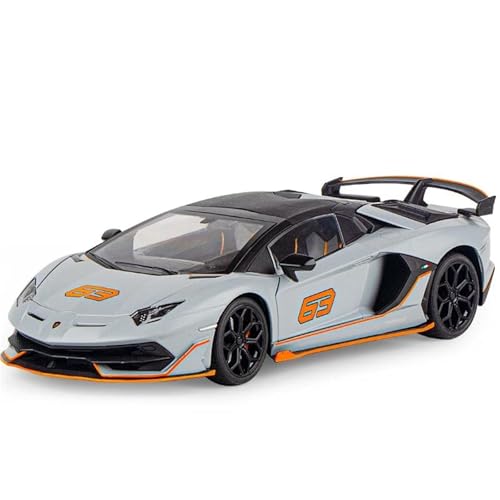 Druckgussfahrzeuge Motorfahrzeuge 1:18 Miniatur-Automodell Aus Druckgusslegierung, Geeignet for Die Sammlung for Lamborghini Aventador SVJ 63 Fertiges Modellauto(Chrome) von PIPJLCGE