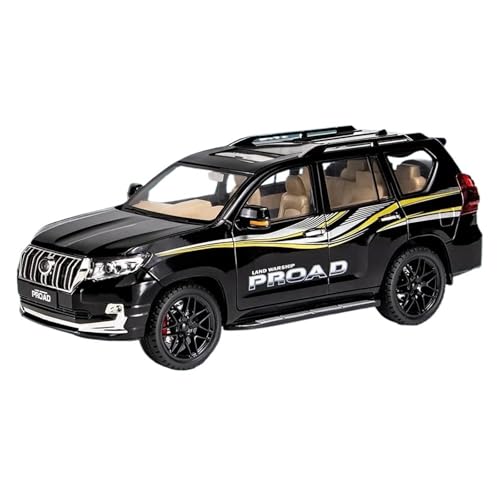 Druckgussfahrzeuge Motorfahrzeuge 1:18 Miniatur-Automodell Aus Druckgusslegierung, Geeignet for Sammlung Und Ausstellung for Toyota Prado SUV Fertiges Modellauto(Black) von PIPJLCGE