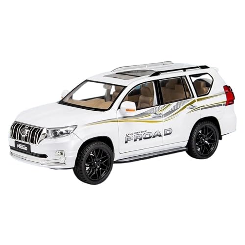 Druckgussfahrzeuge Motorfahrzeuge 1:18 Miniatur-Automodell Aus Druckgusslegierung, Geeignet for Sammlung Und Ausstellung for Toyota Prado SUV Fertiges Modellauto(White) von PIPJLCGE