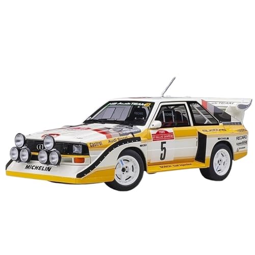 Druckgussfahrzeuge Motorfahrzeuge 1:18 Simulationsmaßstabsgetreues Automodell Aus Zinkdruckguss, Geeignet for Audi Sport Quattro S1 Pikes Peak 1987 Fertiges Modellauto(Yellow) von PIPJLCGE