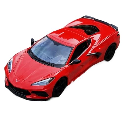 Druckgussfahrzeuge Motorfahrzeuge 1:18 for 2020 Chevrolet Corvette C8 Miniaturmaßstab Aus Zinklegierung, Automodell, Geeignet for Die Sammlung Fertiges Modellauto(Red) von PIPJLCGE