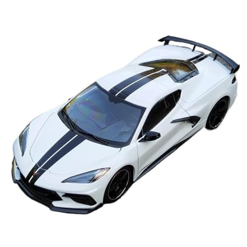 Druckgussfahrzeuge Motorfahrzeuge 1:18 for 2020 Chevrolet Corvette C8 Miniaturmaßstab Aus Zinklegierung, Automodell, Geeignet for Die Sammlung Fertiges Modellauto(White) von PIPJLCGE